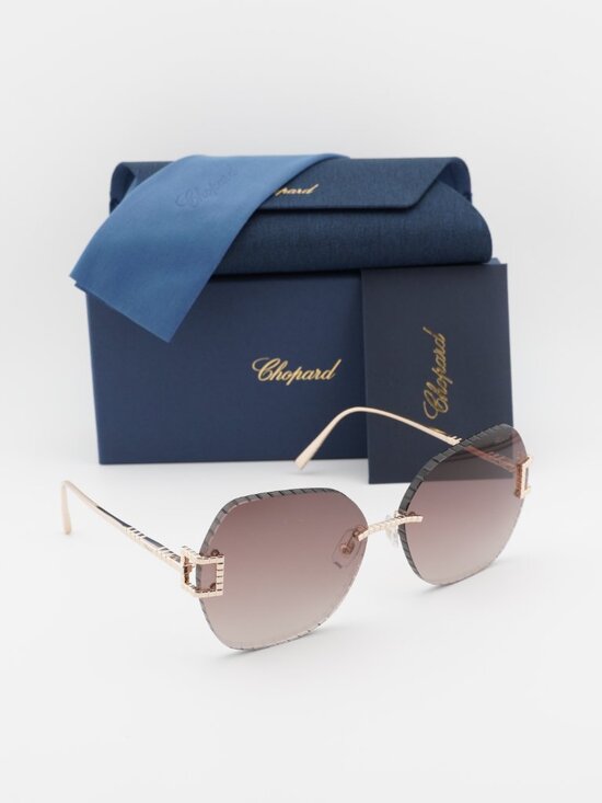 Chopard SCHG31M 300G Butterfly Sunglasses - Gold / Brown main image 7